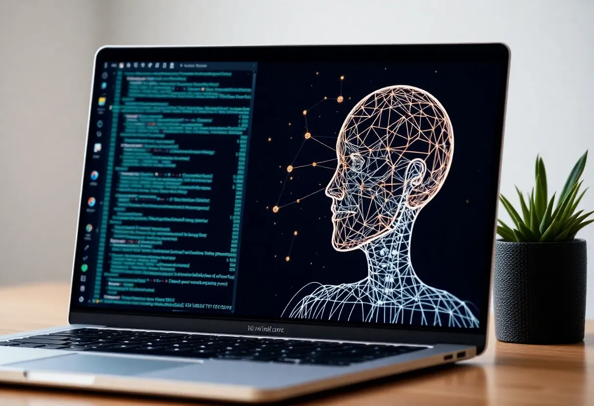 ai algorithm on a laptop screen