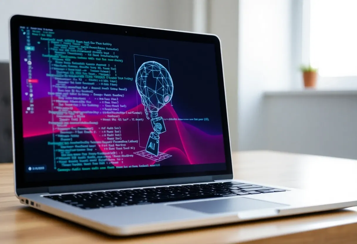 ai algorithm on a laptop screen