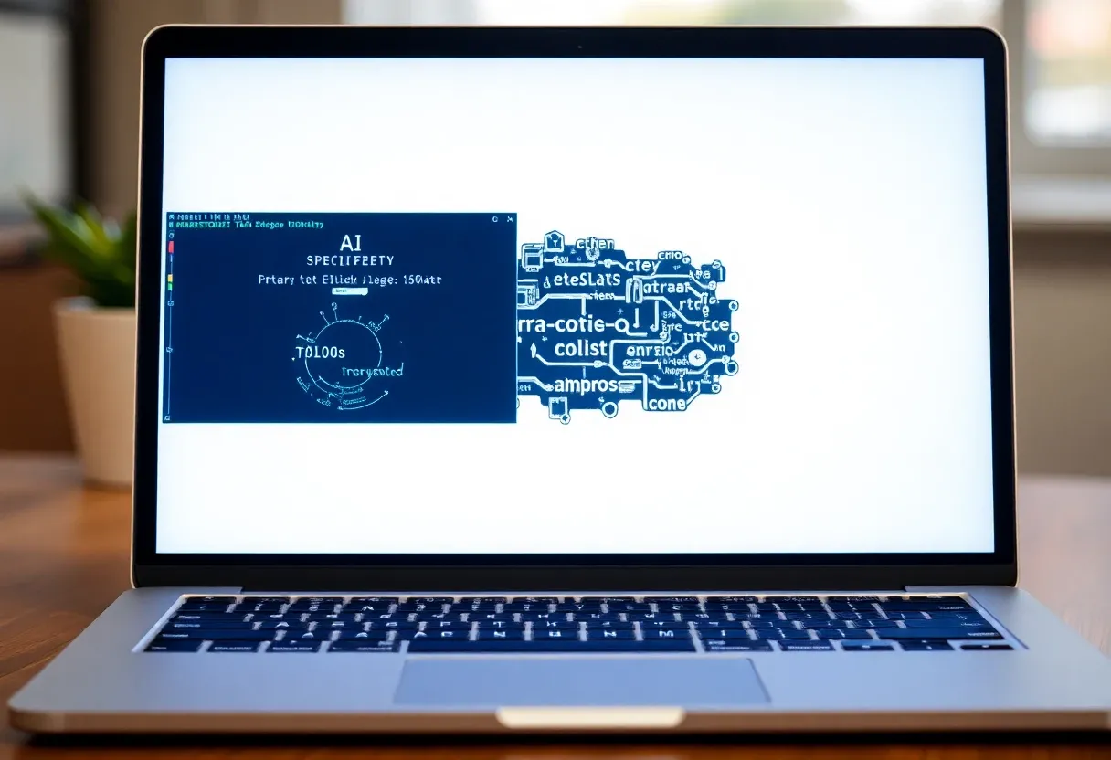 ai algorithm on a laptop screen
