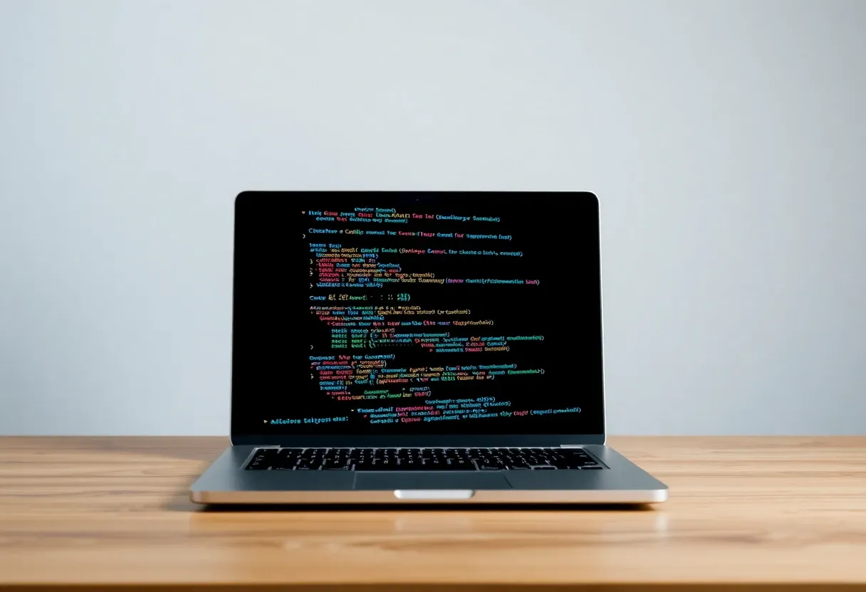 ai algorithm on a laptop screen