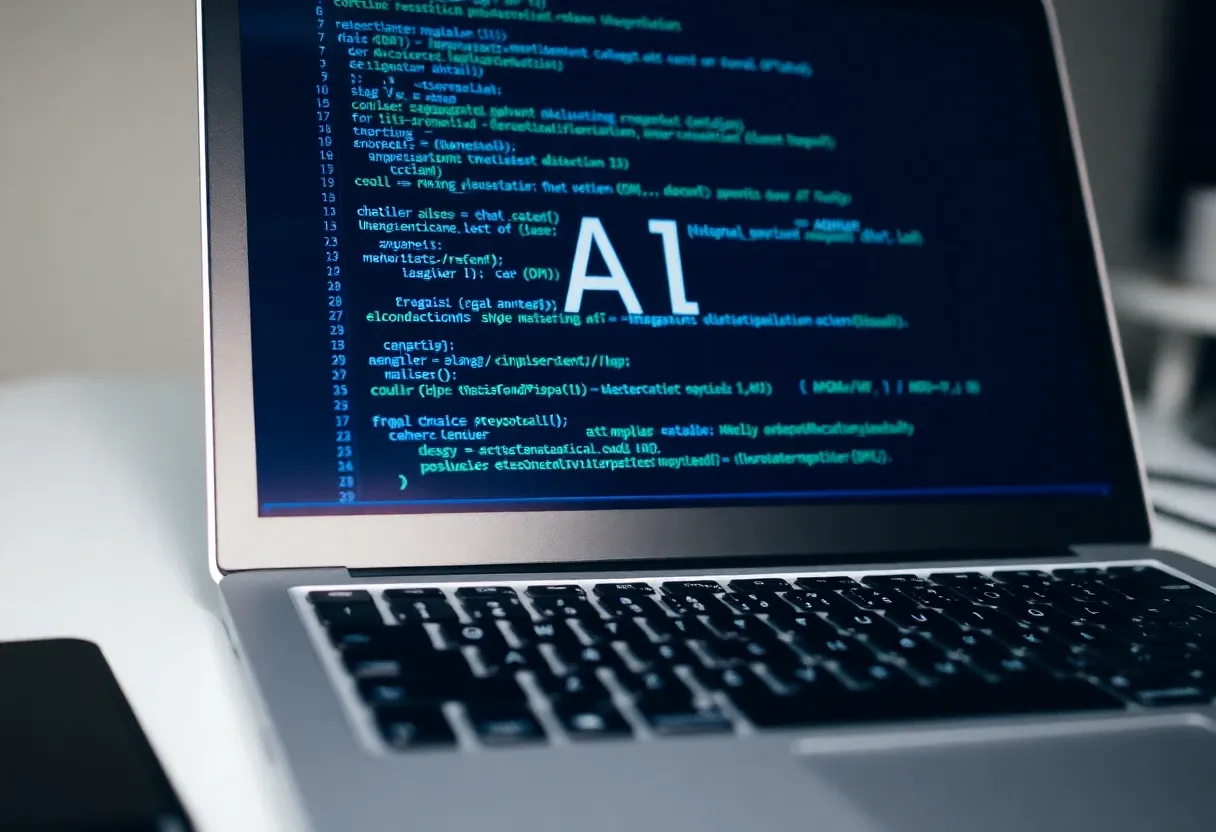 ai algorithm on a laptop screen
