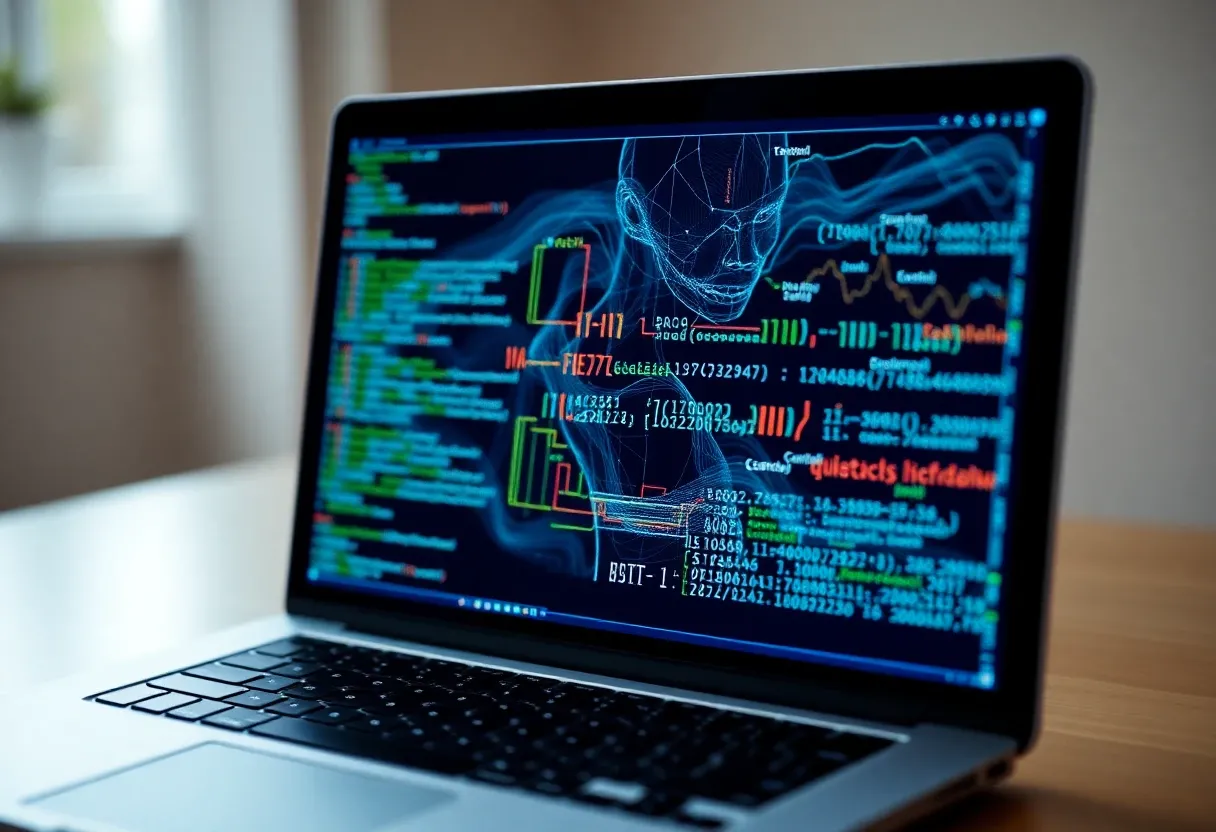 ai algorithm on a laptop screen