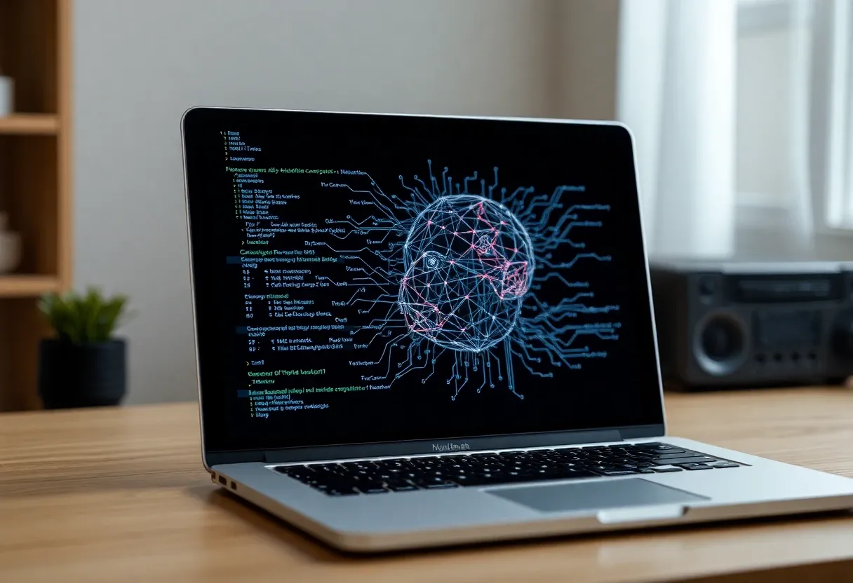 ai algorithm on a laptop screen