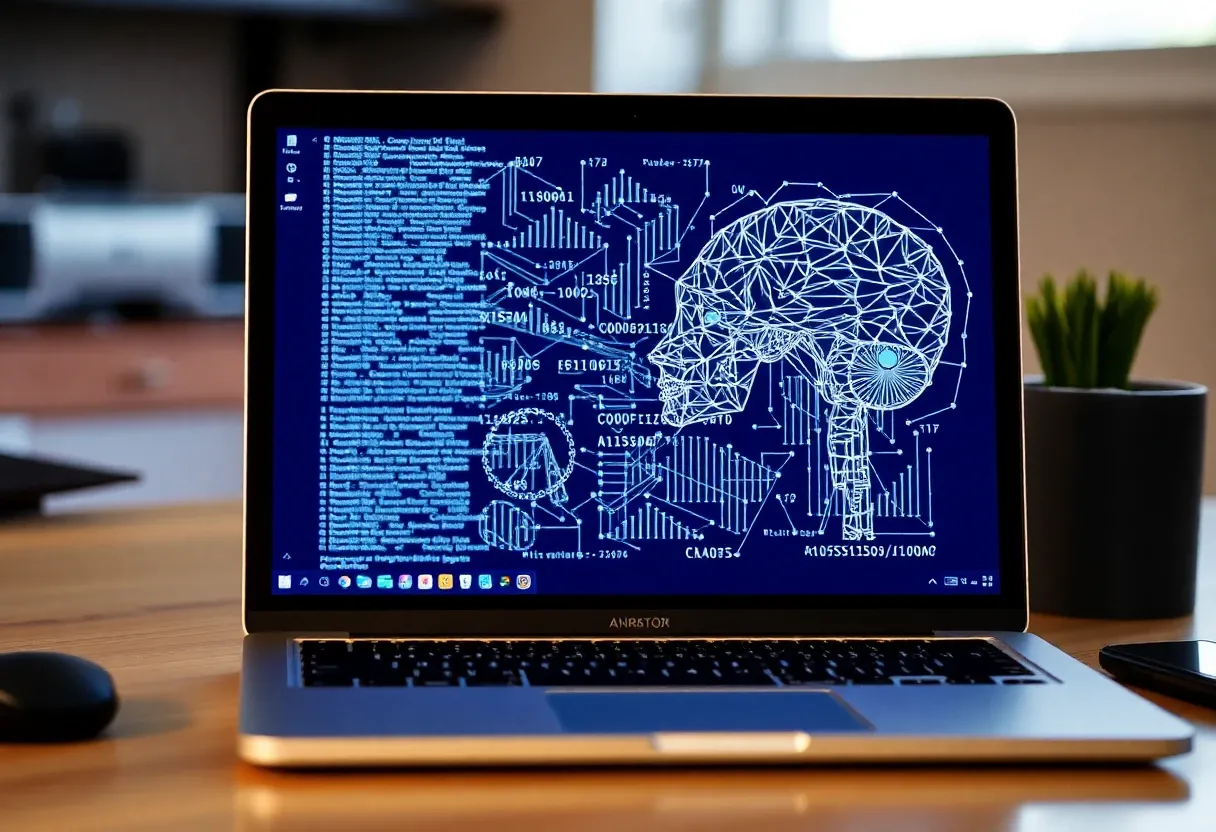 ai algorithm on a laptop screen