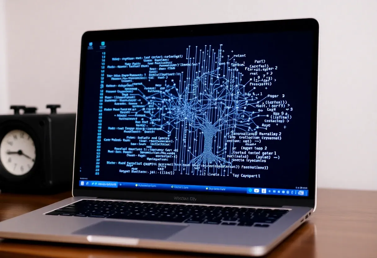 ai algorithm on a laptop screen