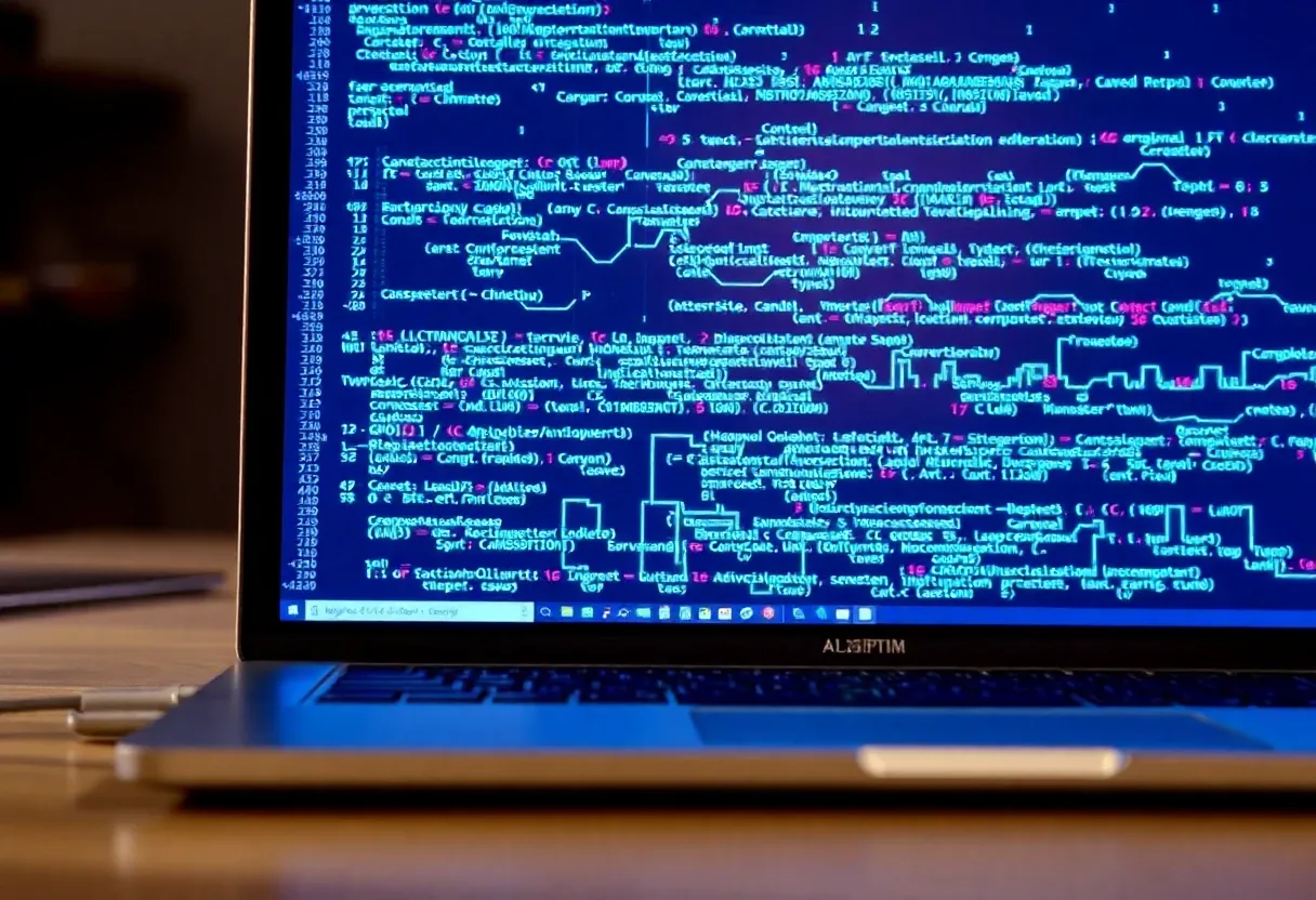 ai algorithm on a laptop screen