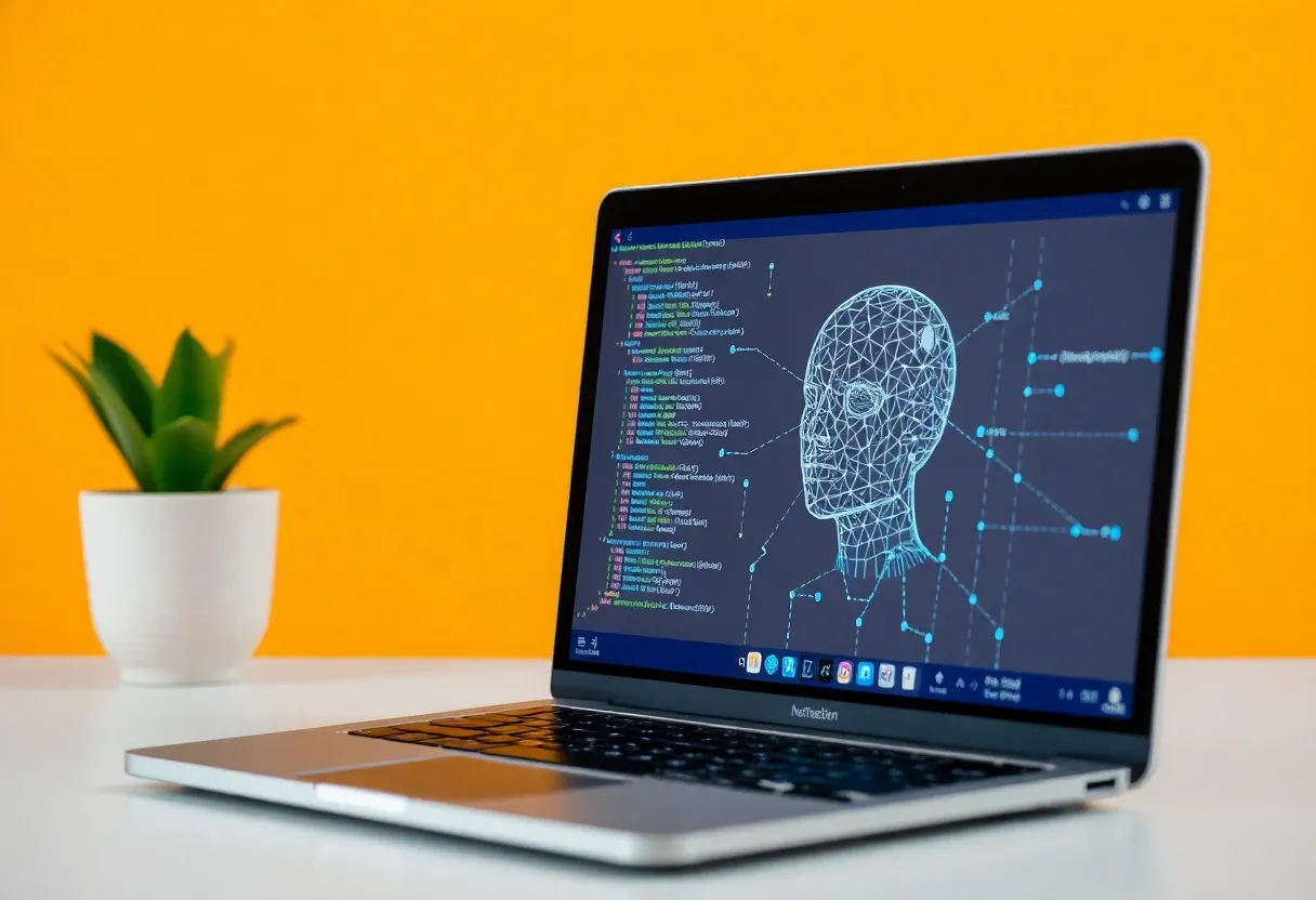 ai algorithm on a laptop screen