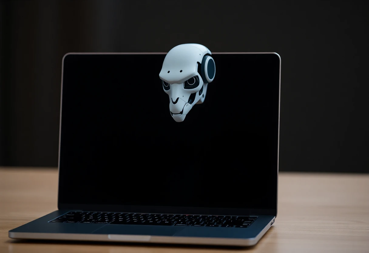 ai model on a laptop screen