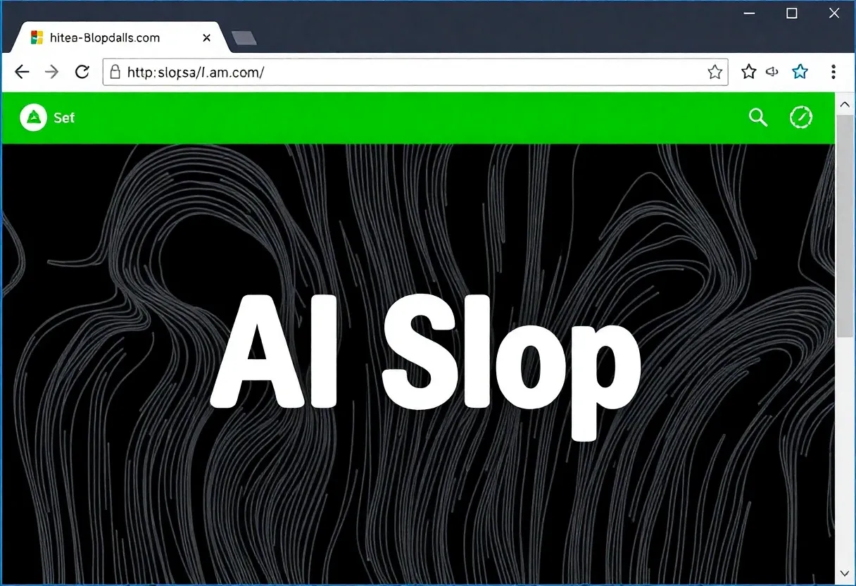 "Al Slop" appears on a browser