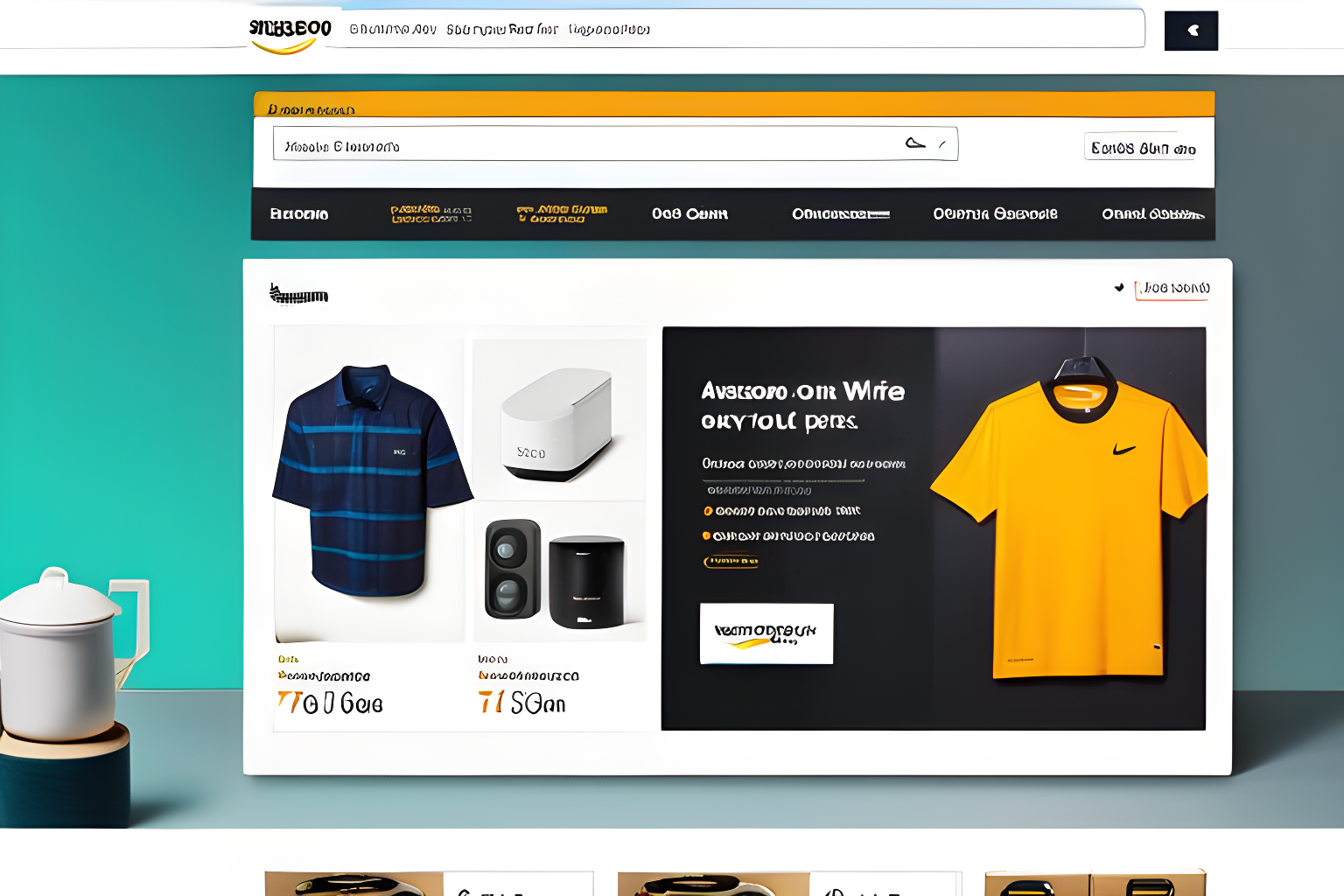amazon's ecommerce web page, displaying a variety of products