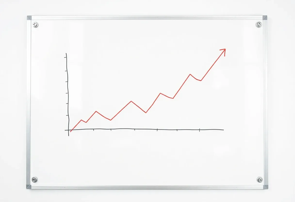 an economic graph on a whiteboard