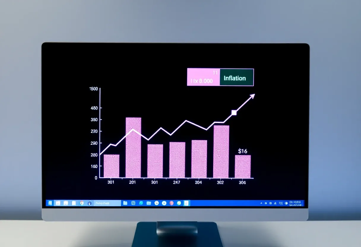 an economic inflation model on a computer screen