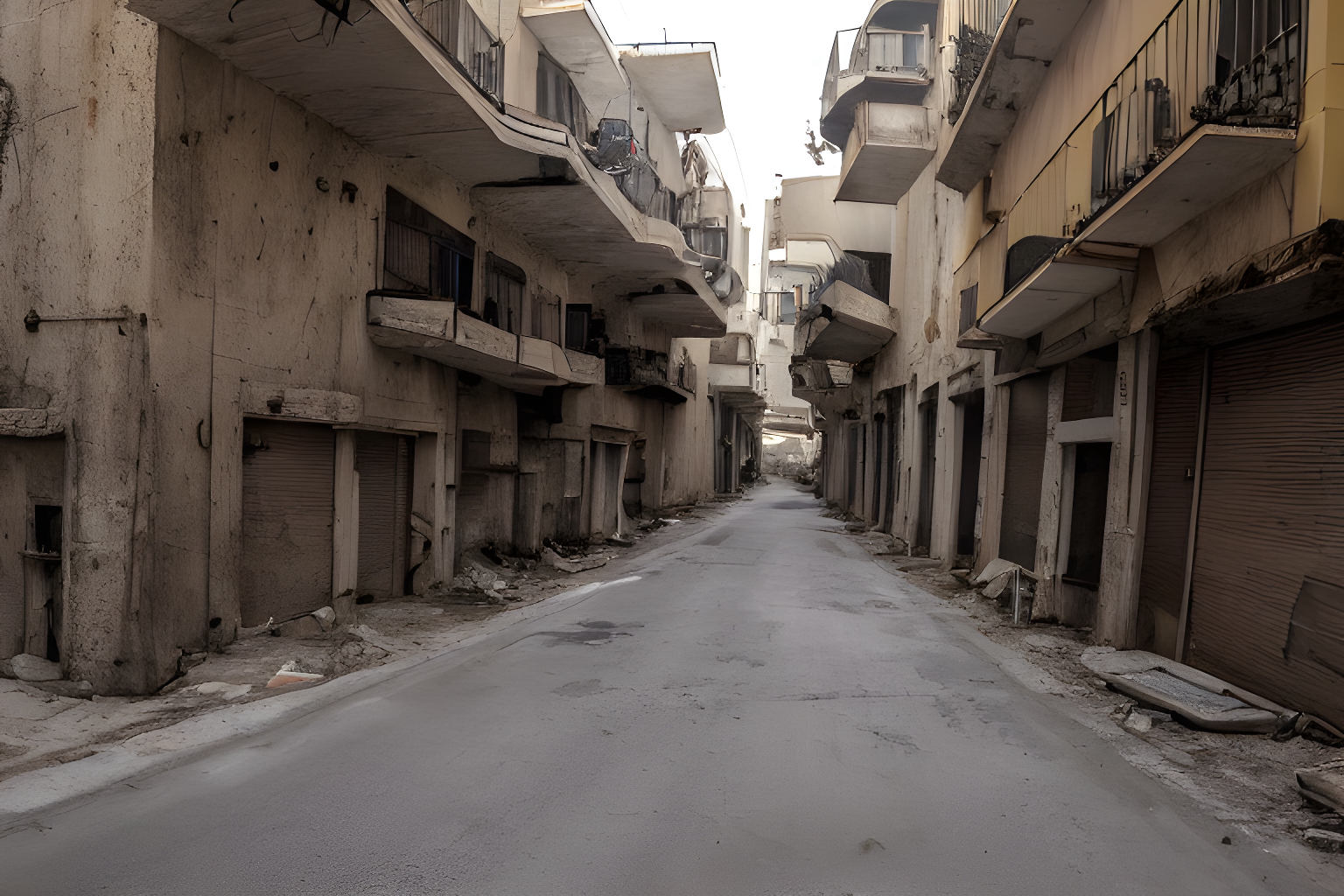 an empty post-apocalyptic street in spain