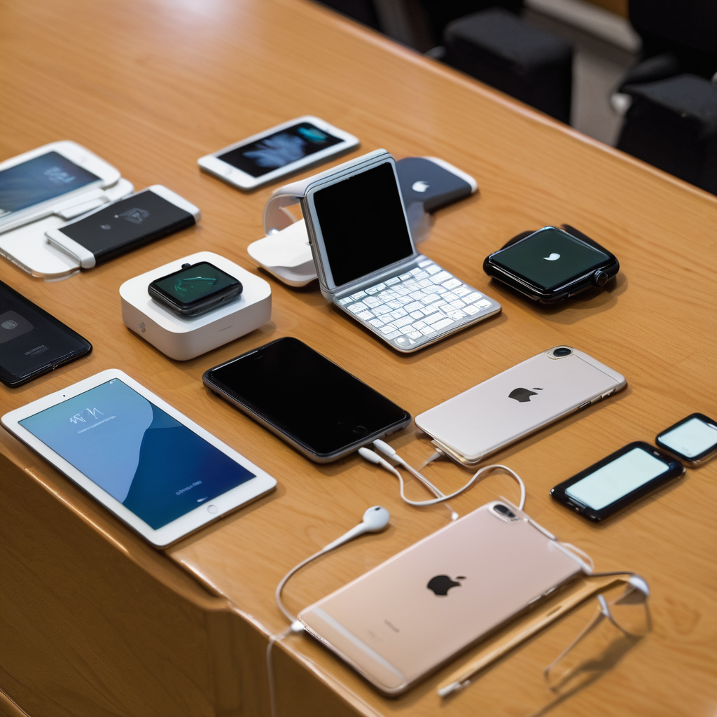 apple products displayed in court