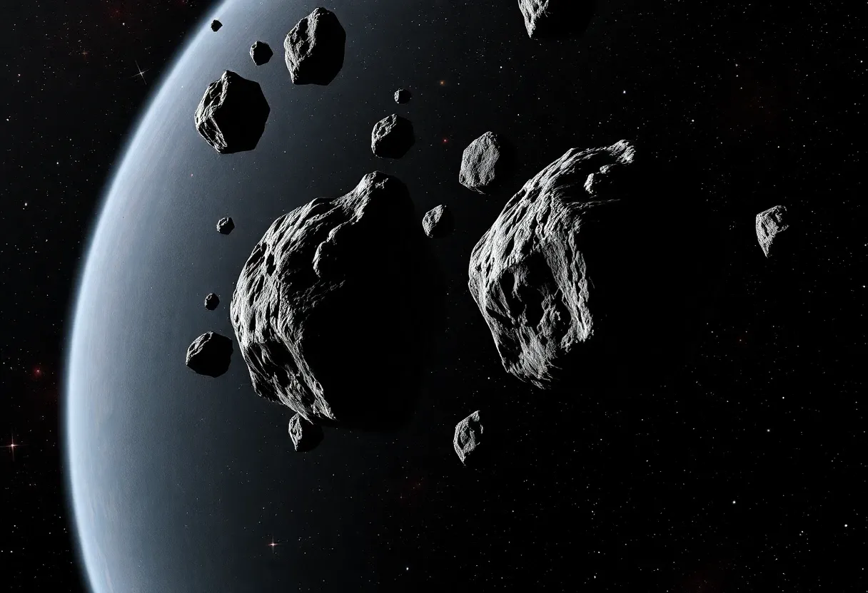 asteroids clustering together