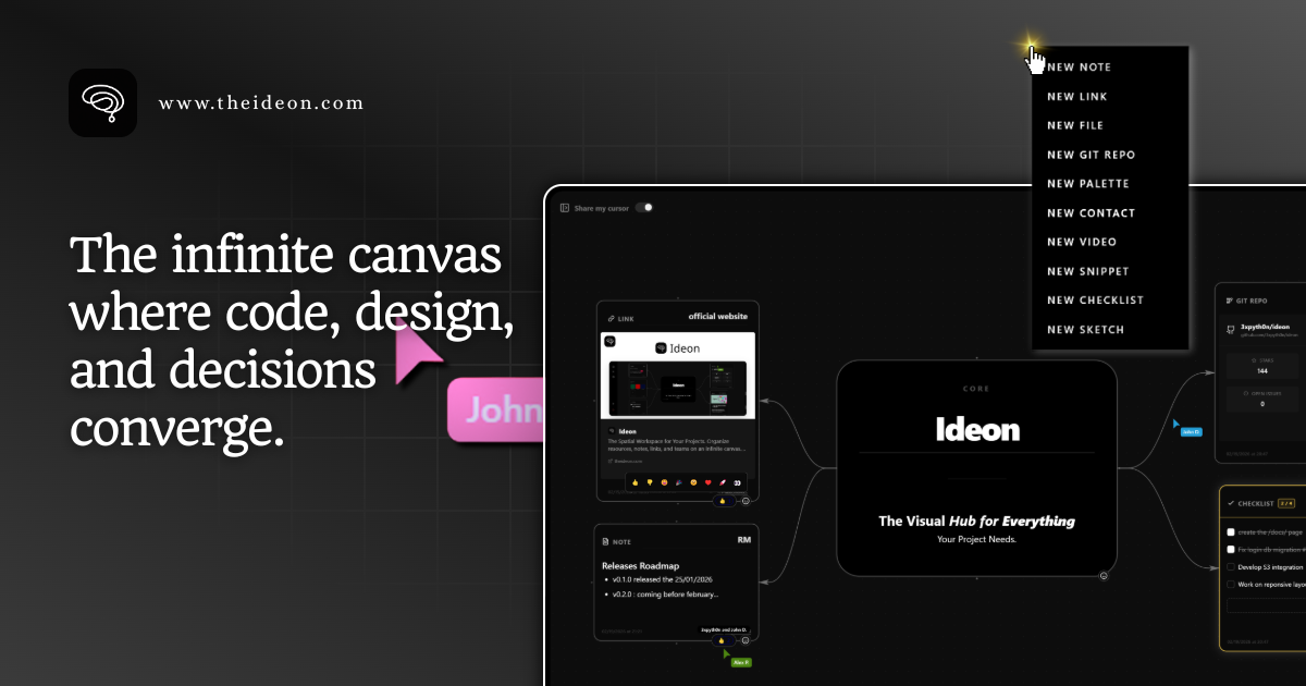 How I Built an Infinite Canvas That Connects Git Repos, Notes, and Tasks