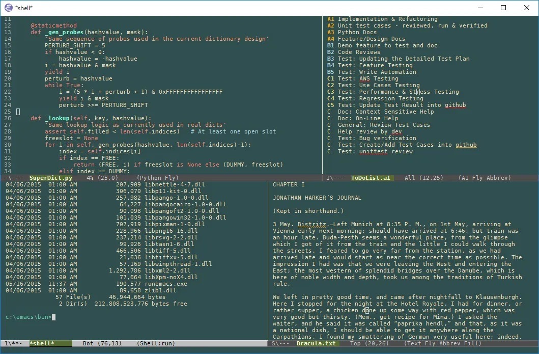 Emacs screenshot
