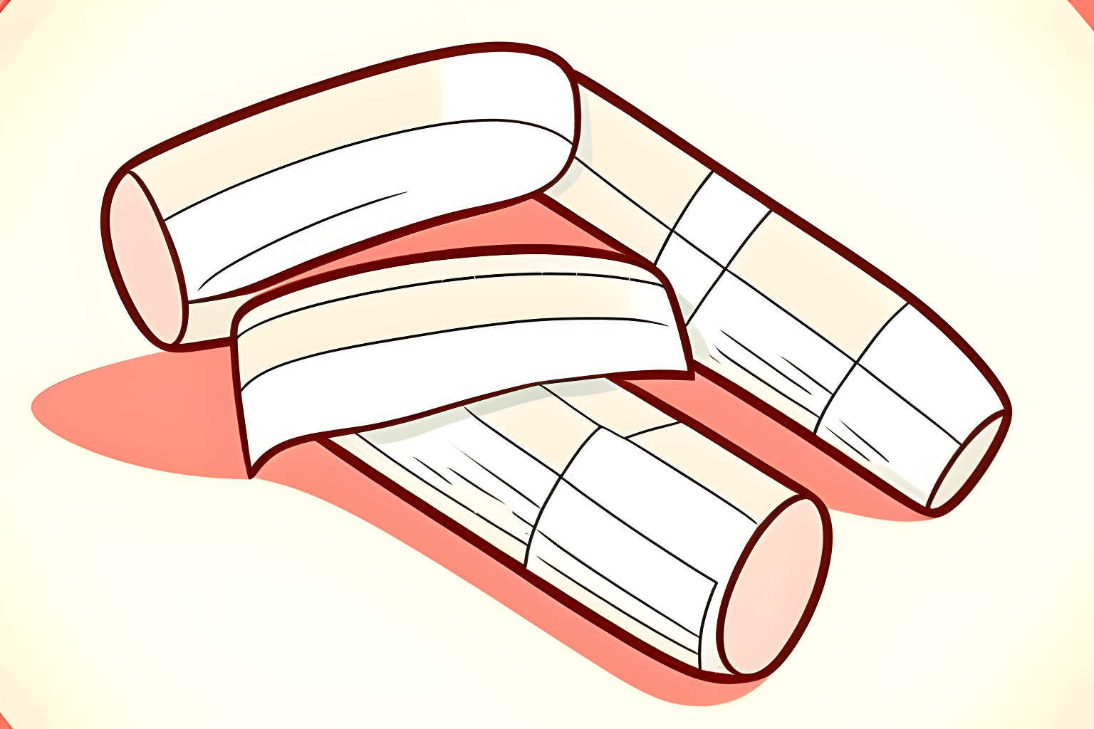 bandages on a piece of paper cartoonish