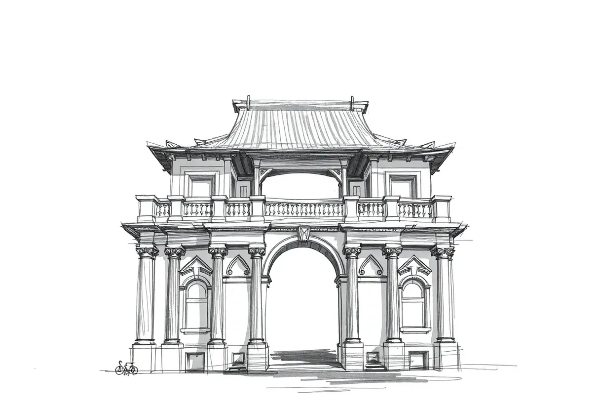 beautiful architecture sketch