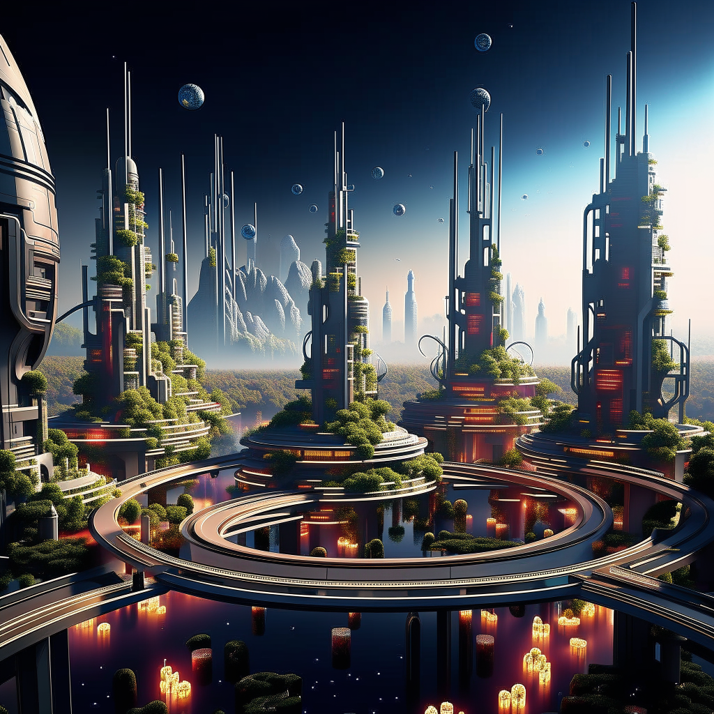 beautiful science fiction city