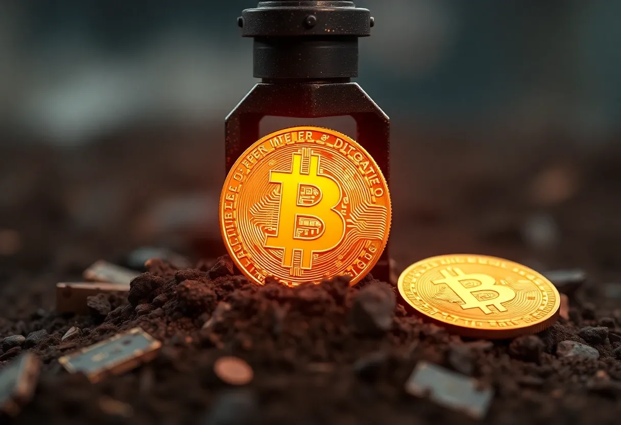 bitcoin being mined from the ground