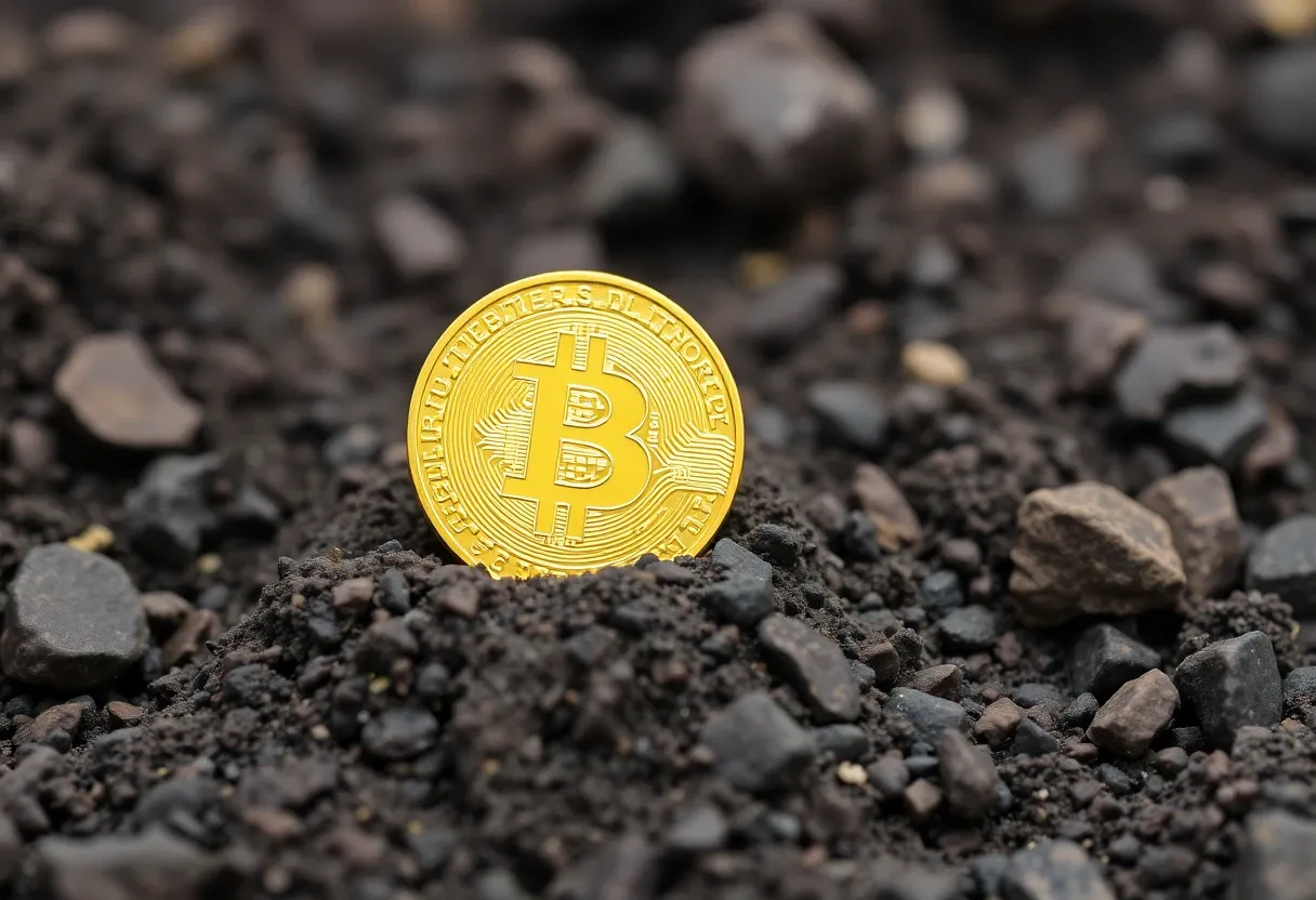 bitcoin being mined from the ground