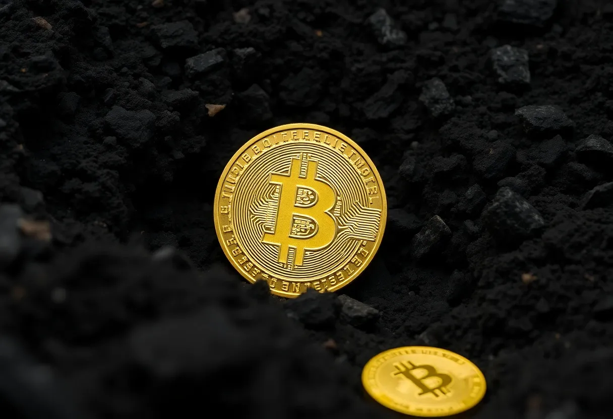 bitcoin being mined from the ground