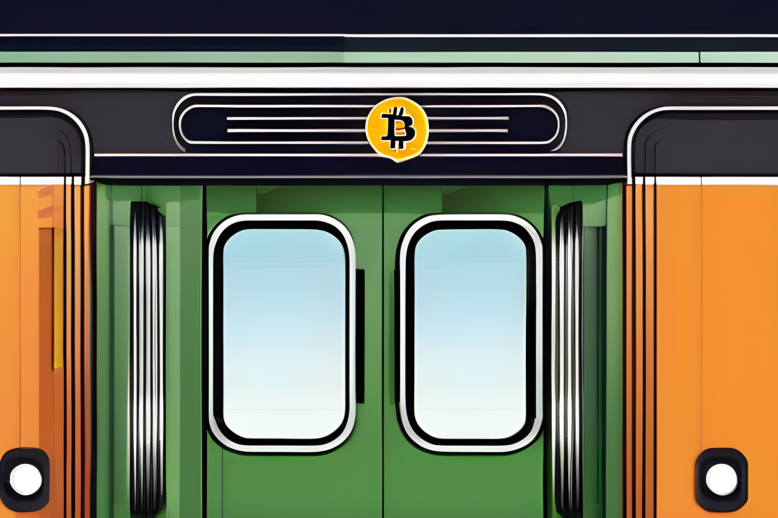 bitcoin on a train