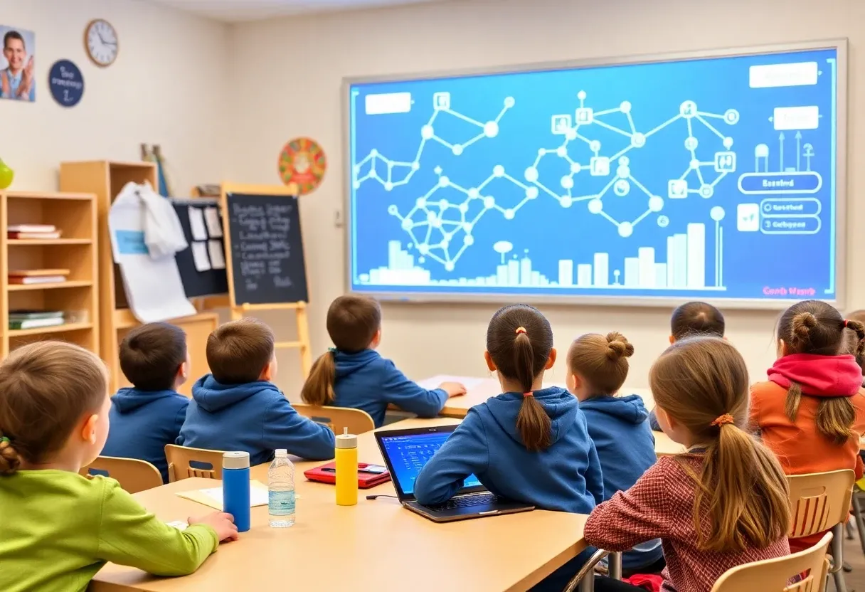 blockchain education in a kids classroom