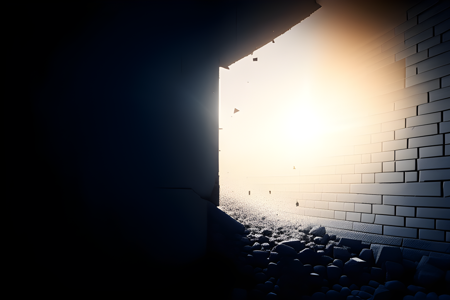 breaking through a wall