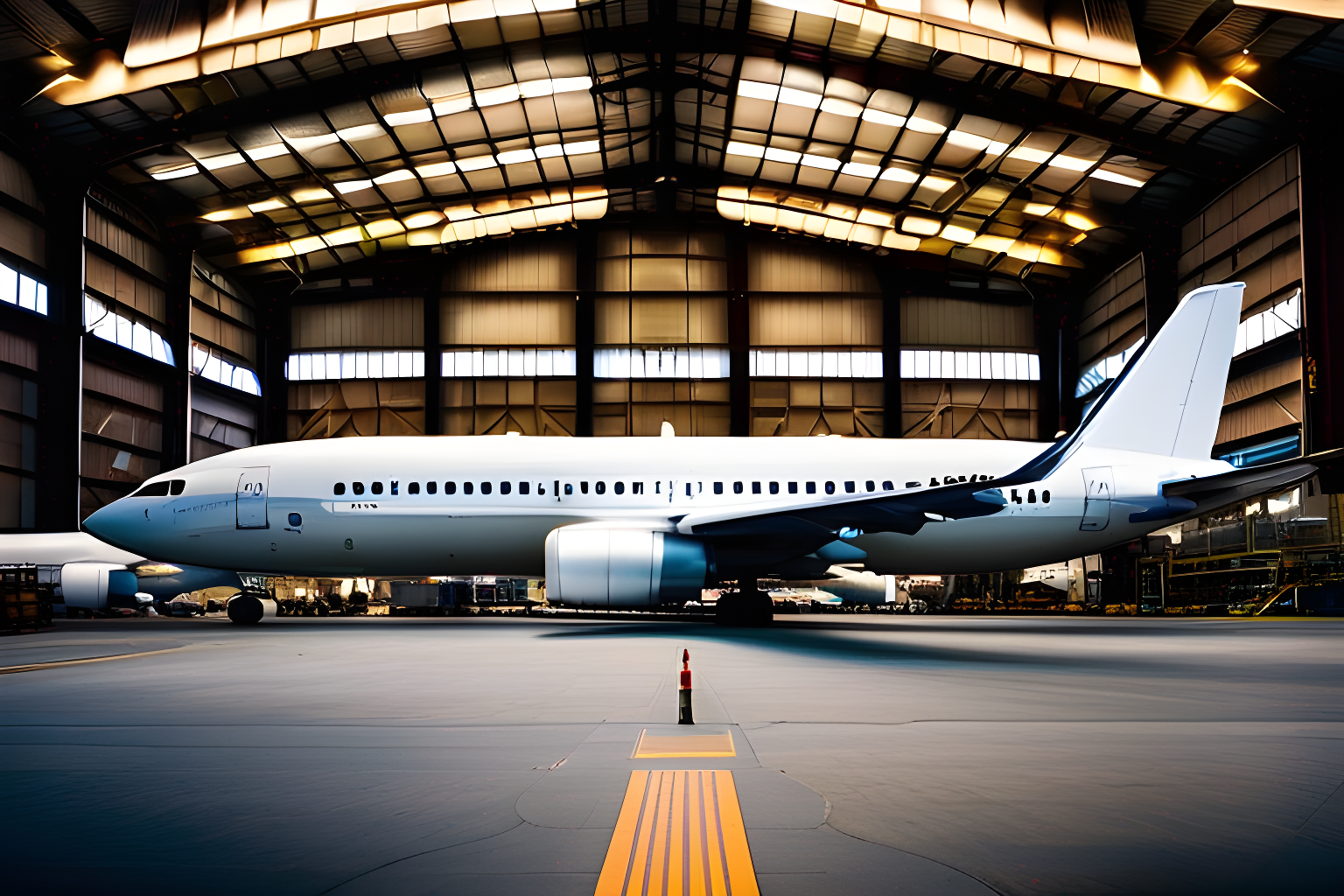 breathtaking photograph of an airplane factory