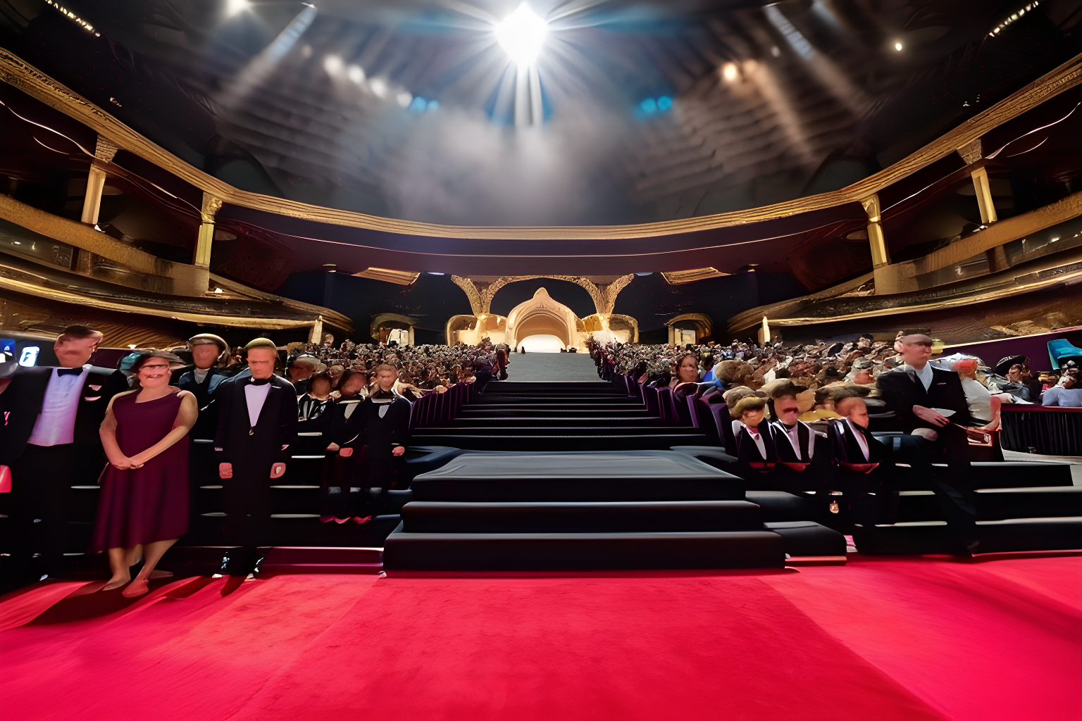 Breathtaking photograph of children on a red carpet