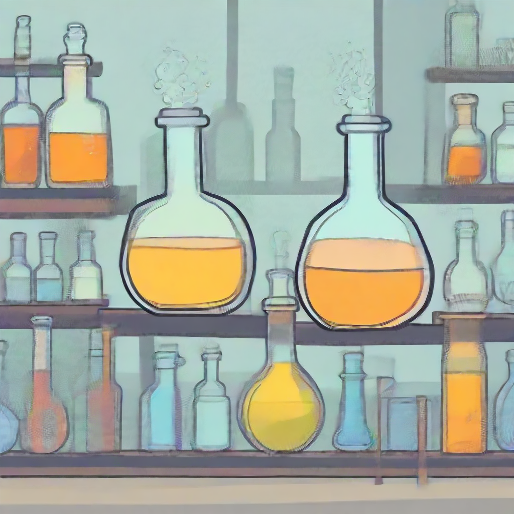 brewing chemical in a science lab animated