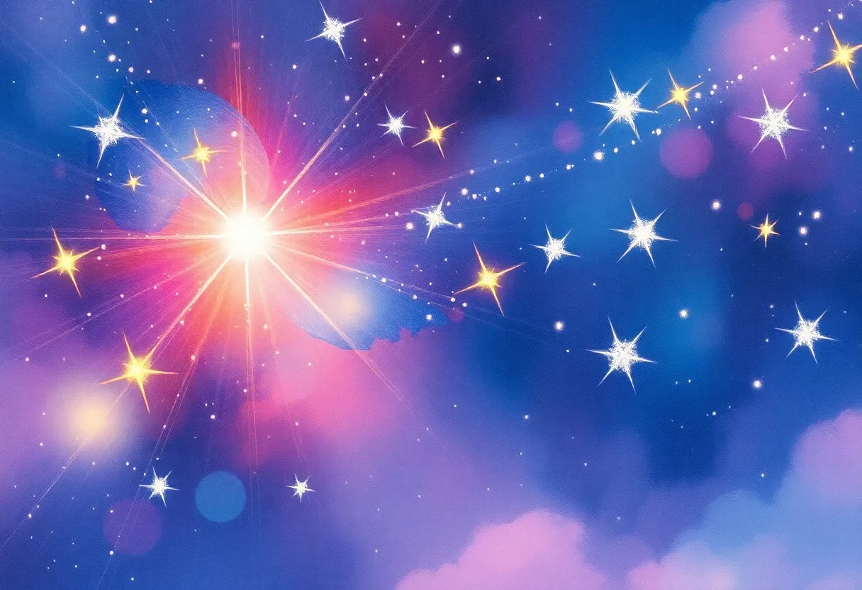 bright stars in outer space waterpaint