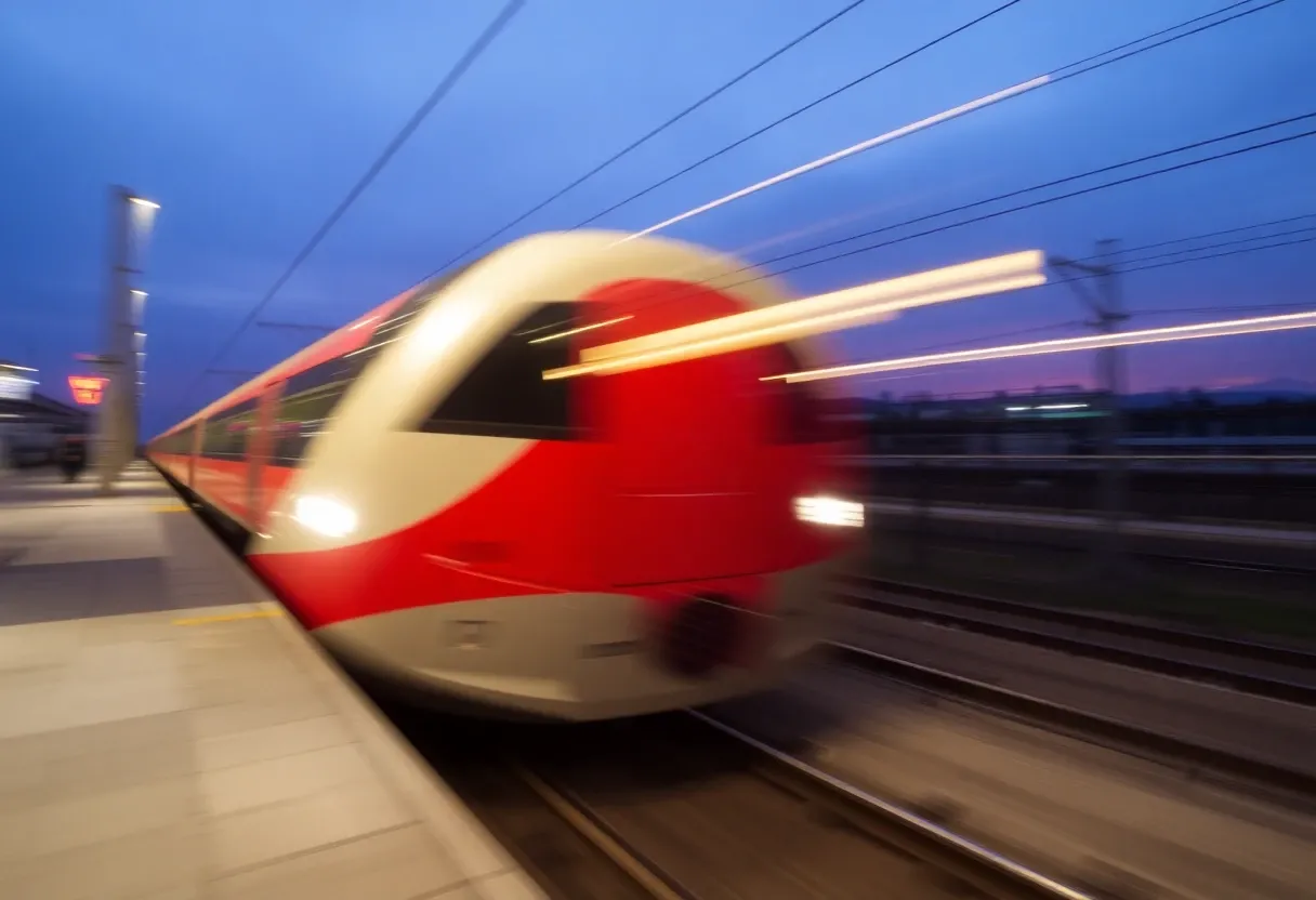 bullet train speeding by