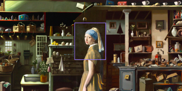 Original: Girl with a Pearl Earring by Johannes VermeerOutpainting by: August Kamp