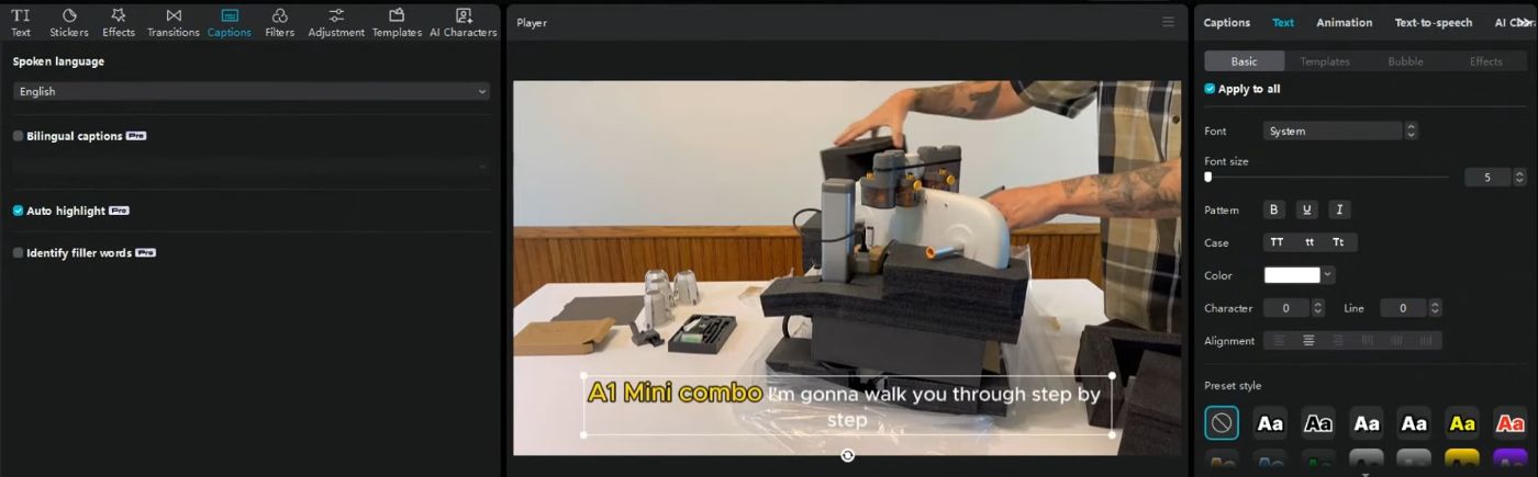 Tips to add AI captions and subtitles