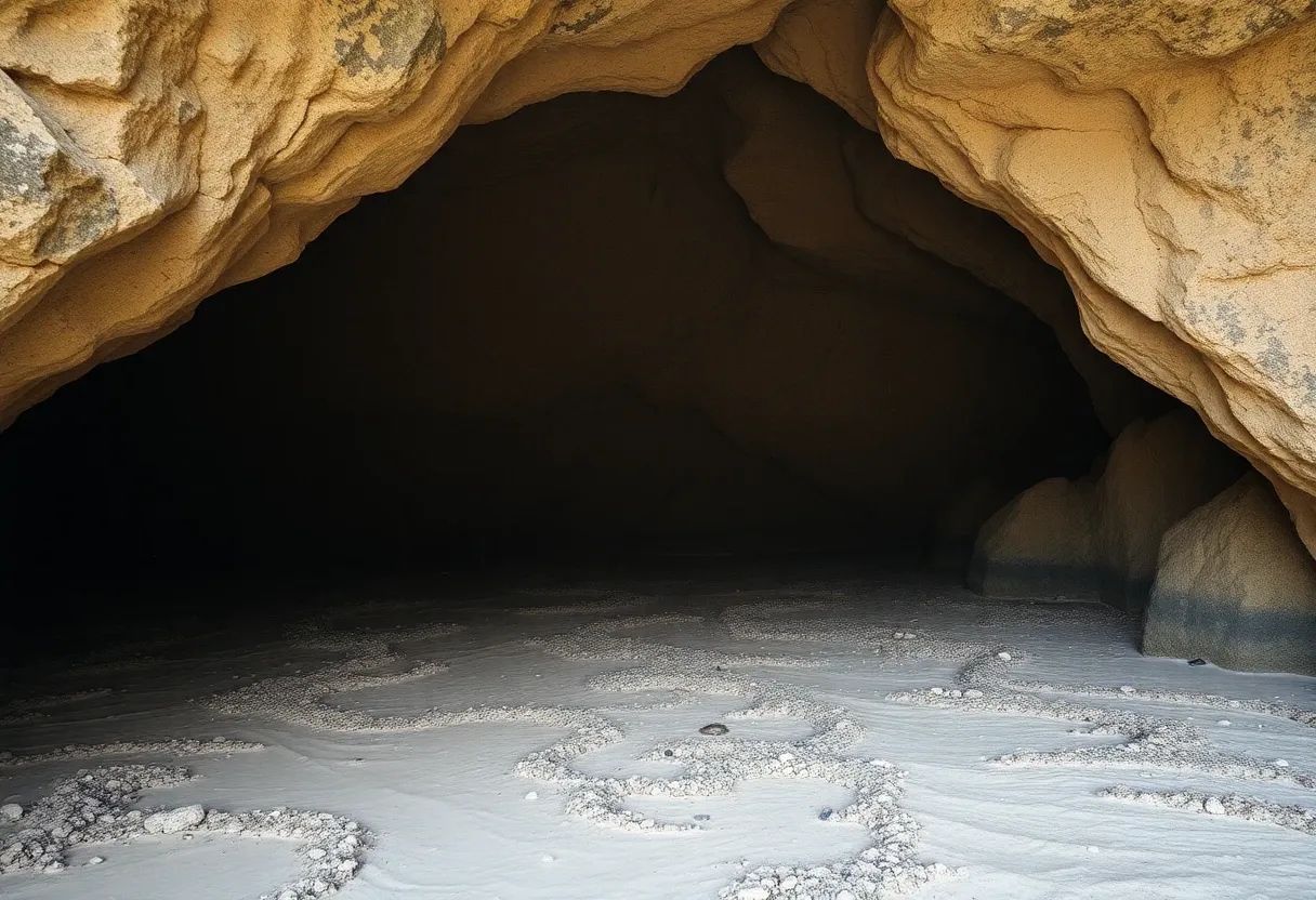cave with a password