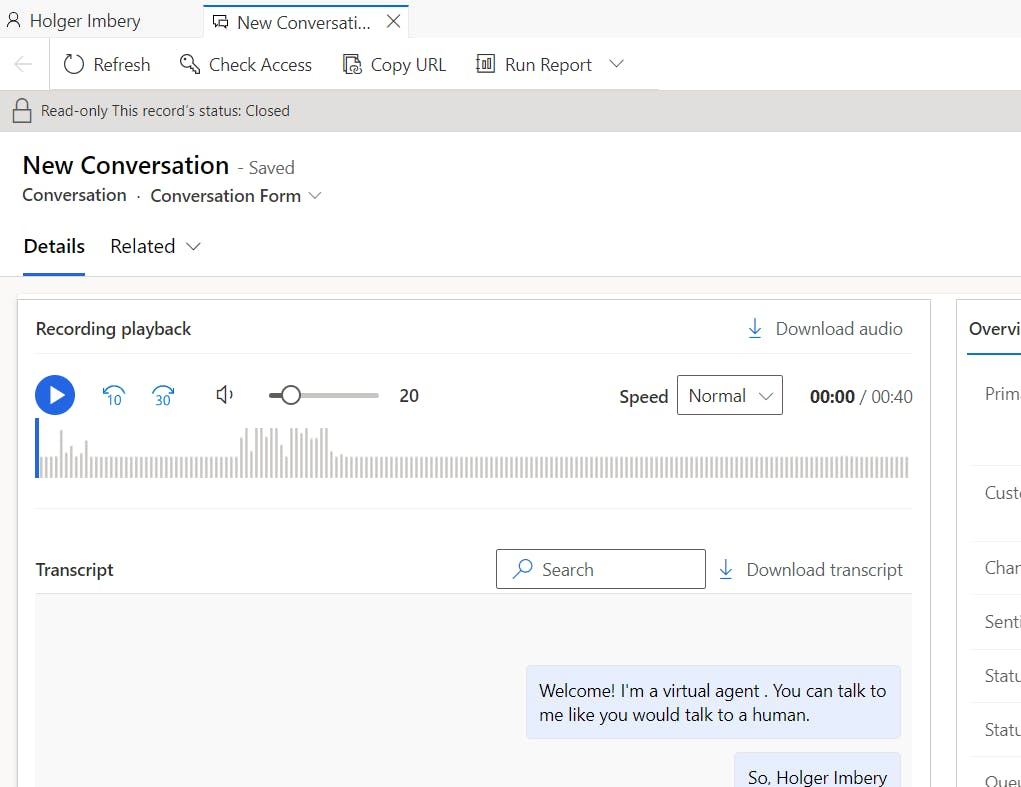 Transcript/Recording