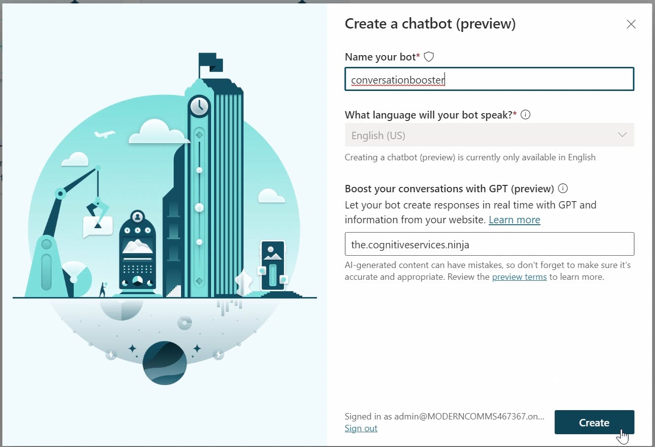 enter name and website