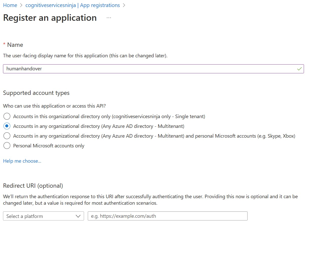 Configure App registration