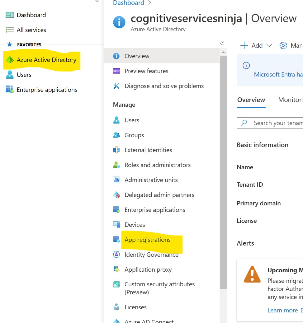 Select App registrations