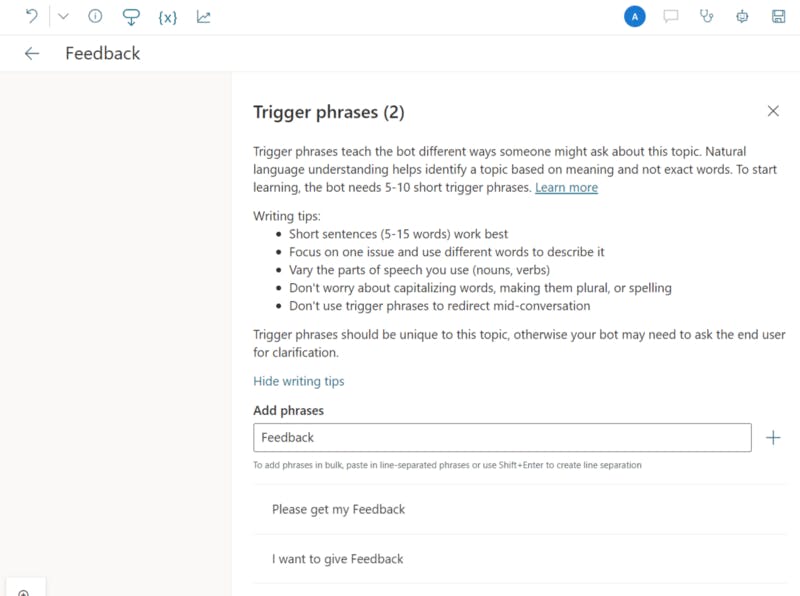 create trigger phrases