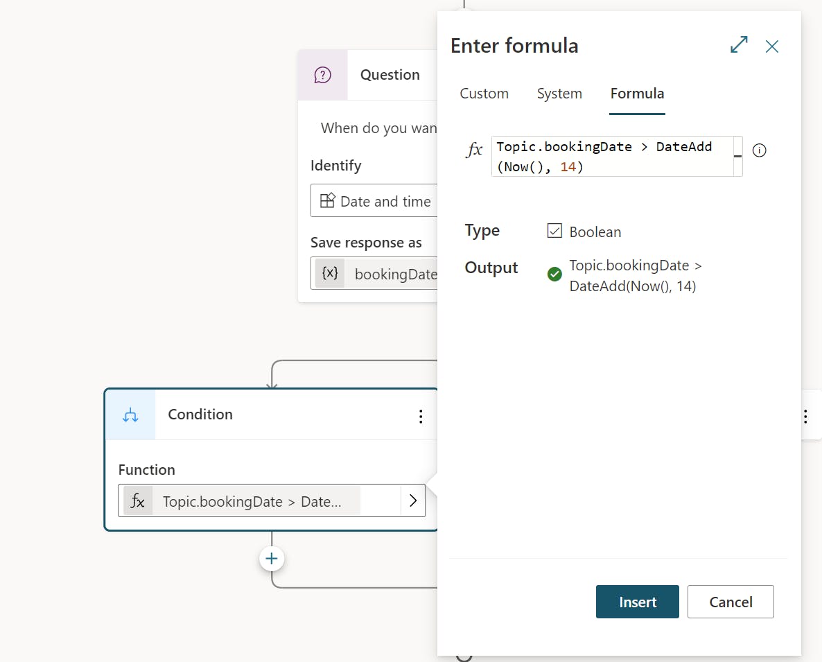 Formula in condition