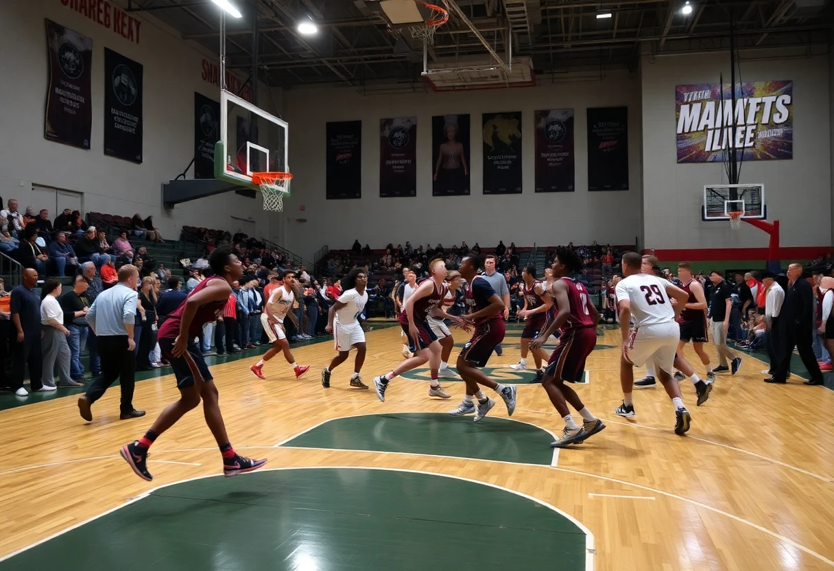 Chaos on the basketball court AI generated