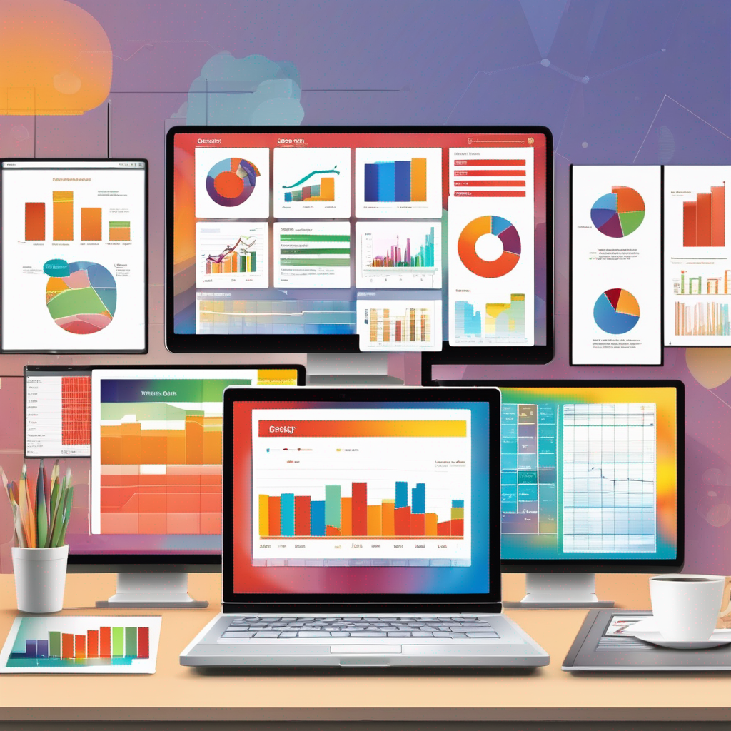 charts displayed on a laptop screen