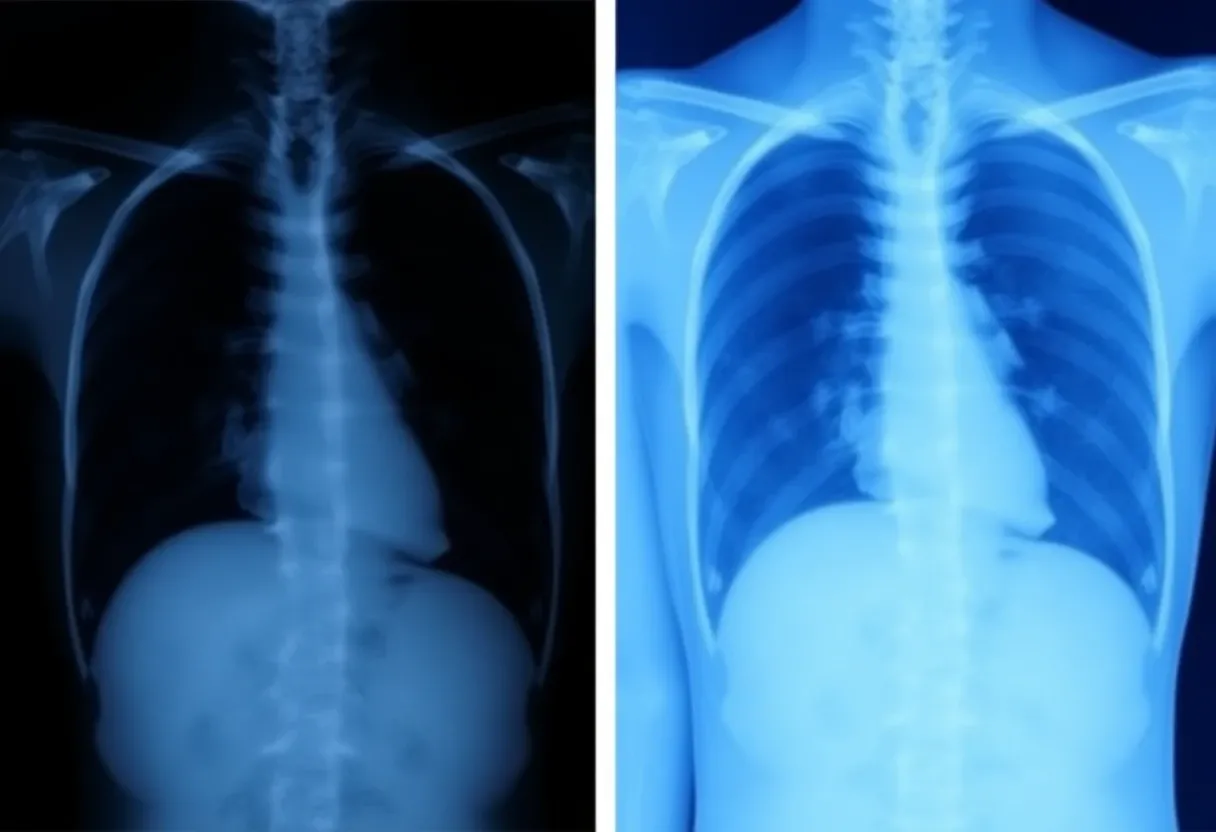 chest x-rays side by side