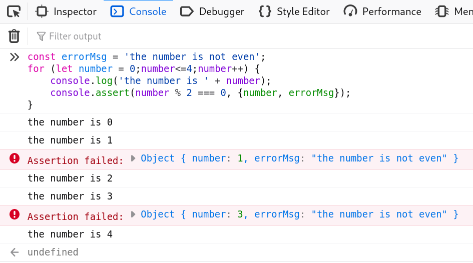console.assert()