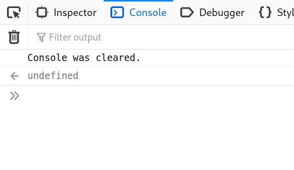 console.clear()