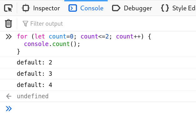 console.count()
